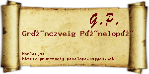 Grünczveig Pénelopé névjegykártya